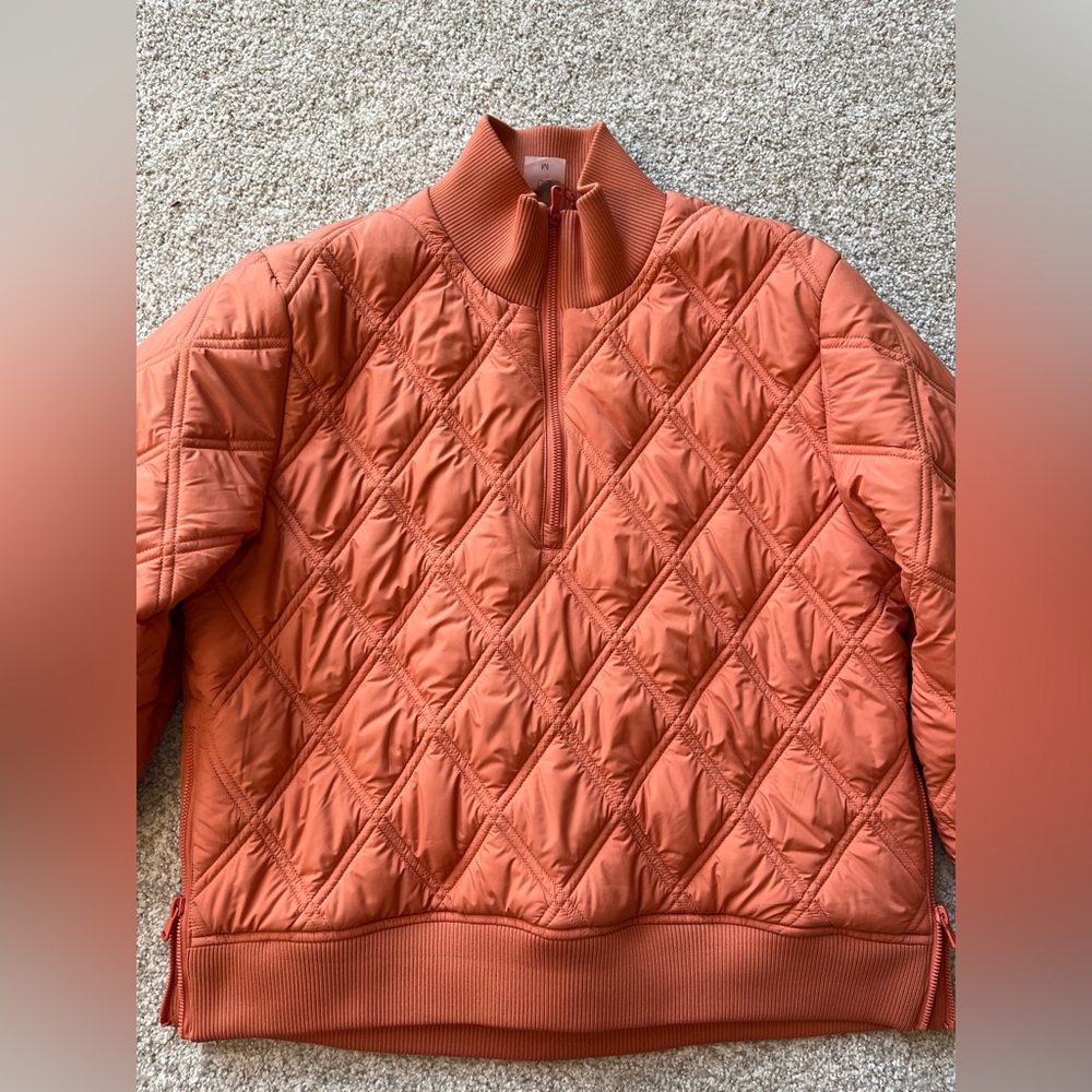 CALIA Women's Quilted 1/2 Zip Pullover in Apricot Aura, Size M